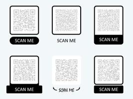 Collection scan me template of qr code. Various frame for qr code. Vector