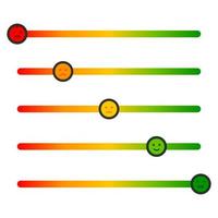 Feedback concept design scale. Stress level scale emotions. Color level indicator. vector