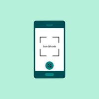 Scan QR code to telephone. Electronic , digital technology, barcode.Screen smartphone with app for scanning your qr code.Empty space for qr code vector