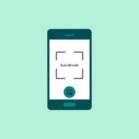 escanear codigo qr para telefono. electrónica, tecnología digital, código de barras.smartphone de pantalla con aplicación para escanear su código qr.espacio vacío para código qr vector