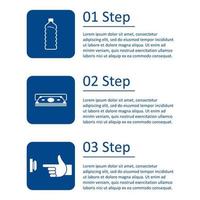 Instruction of use water vending machine. User manual infographic. Vector