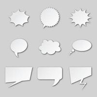 Set different empty speech bubble, chat sign icon - stock vector. Realistic trendy think bubbles set with shadow.Empty blank comic bubbles. vector