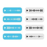 Set sound message for social media. Incoming and outgoing message templates. Vector