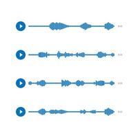 Set sound or audio wave icon. Voice and audio message templates. Vector