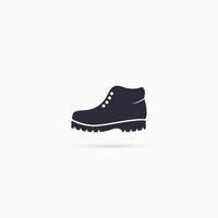 Boots icon. Simple hiking boot icon with shadow. Vector