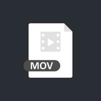 Mov file icon. QuickTime Movie format file. Film icon. Vector