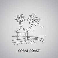 viti levu, icono de las islas fiji. costa de coral en viti levu vector