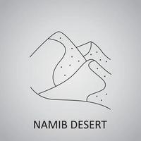 el icono de las dunas del desierto de namib vector