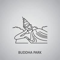 Buddha Park in Laos, Vientiane. Buddha Statue icon vector