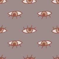Simple seamless doodle pattern with eyes. Pastel tones creative artwork. vector