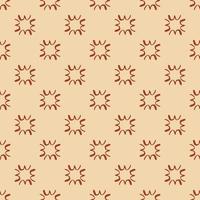 Geometric seamless pattern with red elements on pink background. Ethnic style. vector