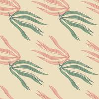 Abstract seaweeds seamless pattern on light background. vector