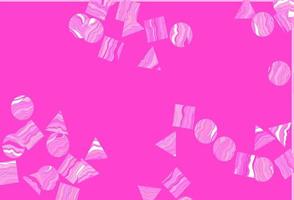 Light Pink vector backdrop with lines, circles, rhombus.