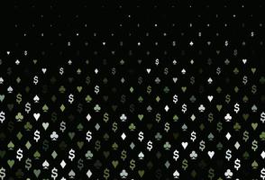 Dark green vector pattern with symbol of cards.