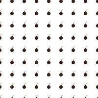 Cartoon style seamless weapon pattern with little brown bomb shapes. Isolated print. White background. vector