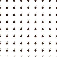 Cartoon style seamless weapon pattern with little brown bomb shapes. Isolated print. White background. vector