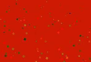 Light Green, Red vector backdrop with lines, circles, rhombus.