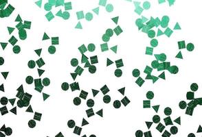 Light Green vector background with triangles, circles, cubes.