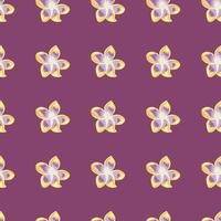 Yellow plumeria flower seamless pattern. Exotic tropical wallpaper. vector