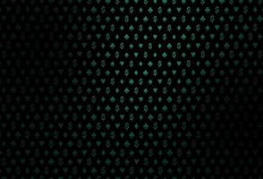 Dark green vector pattern with symbol of cards.