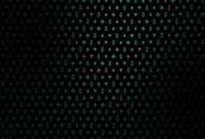 Dark green vector pattern with symbol of cards.