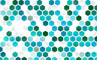 Light Blue, Green vector pattern with colorful hexagons.