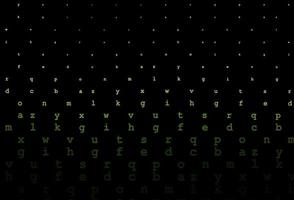Dark green vector template with isolated letters.