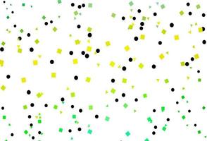 Light Green, Yellow vector background with triangles, circles, cubes.