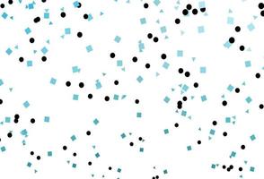 plantilla de vector azul claro con cristales, círculos, cuadrados.