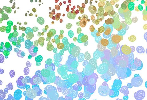 Light Multicolor, Rainbow vector pattern with curved circles.