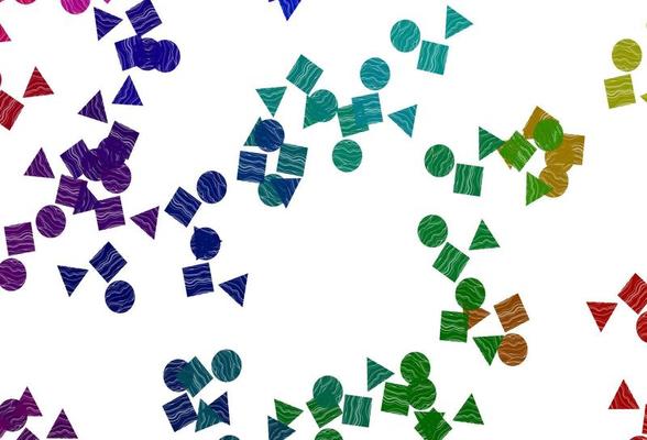 Light Multicolor, Rainbow vector layout with circles, lines, rectangles.