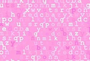 Light pink vector layout with latin alphabet.