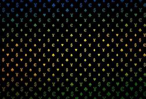 Dark green, red vector pattern with symbol of cards.