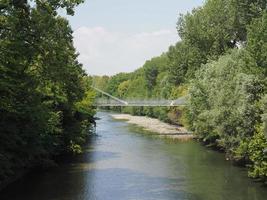 River Dora in Parco Dora park in Turin photo