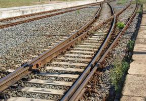 railway tracks for train photo