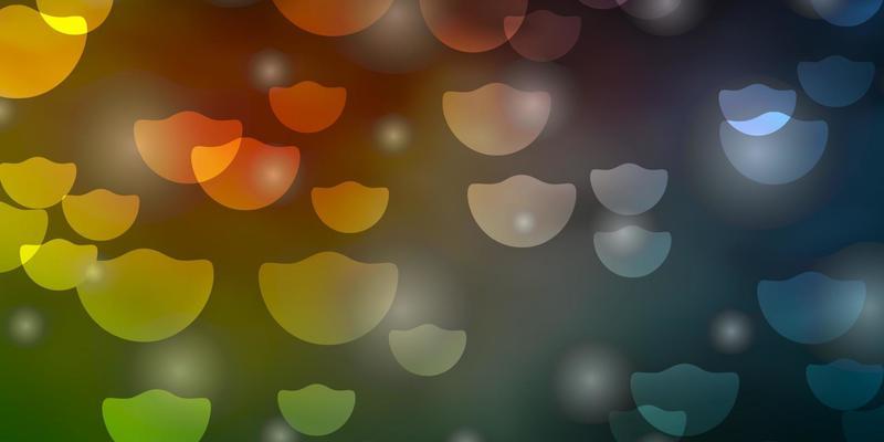 Light Blue, Red vector background with circles, stars.