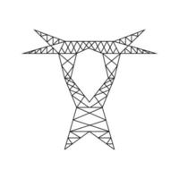 Electric power line tower pictogram. High voltage electric pylon icon. vector