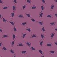 Random little purple fruit lobules shapes seamless doodle pattern. Summer organic kids style artwork. vector