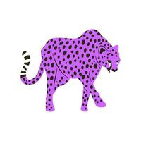 Spotted Lilac Cheetah Wild Cat Portrait Art vector