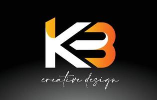 logotipo de letra kb con colores dorados blancos y vector de icono de diseño minimalista