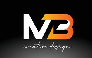 logotipo de letra mb con colores dorados blancos y vector de icono de diseño minimalista