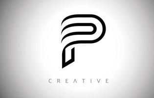 Lines P Letter Logo Monogram Icon with Creative Modern Trendy Look Vector