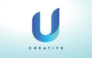 Blue U Letter Logo Design with Stylized Look and Modern Design for Business Company Logo vector