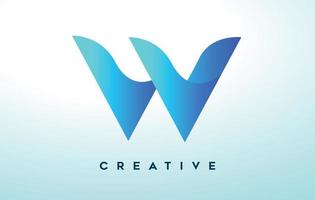 Blue W Letter Logo Design with Stylized Look and Modern Design for Business Company Logo vector