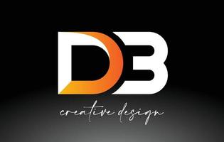 logotipo de letra db con colores dorados blancos y vector de icono de diseño minimalista