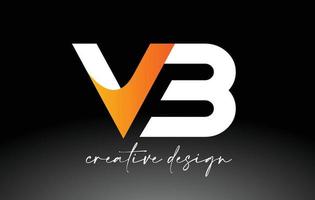 logotipo de letra vb con colores dorados blancos y vector de icono de diseño minimalista