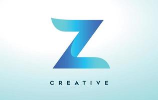 diseño de logotipo de letra z azul con aspecto estilizado y diseño moderno para el logotipo de la empresa comercial vector