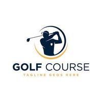 men golf sport illustration logo design vector