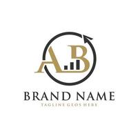 logotipo de marketing financiero con letra ab vector