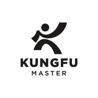 letter k kungfu logo design vector